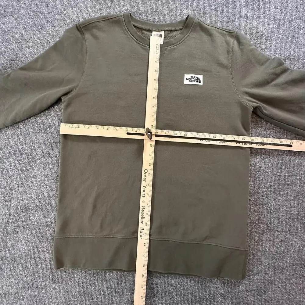 The North Face Heritage Patch‎ Crew Men's Pullover Sweatshirt Green Size M #P-10